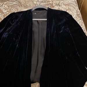 Dark Blue Velour Mini Jacket